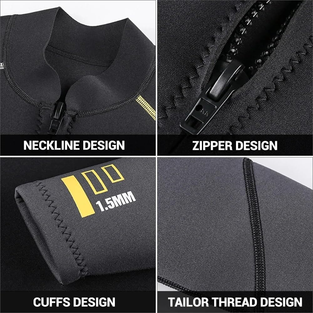 Combinaisons De PlongéE Muta da sub uomo in neoprene 1,5 mm e 3, monopezzo, con cerniera, ispessita calda, for kayak surf