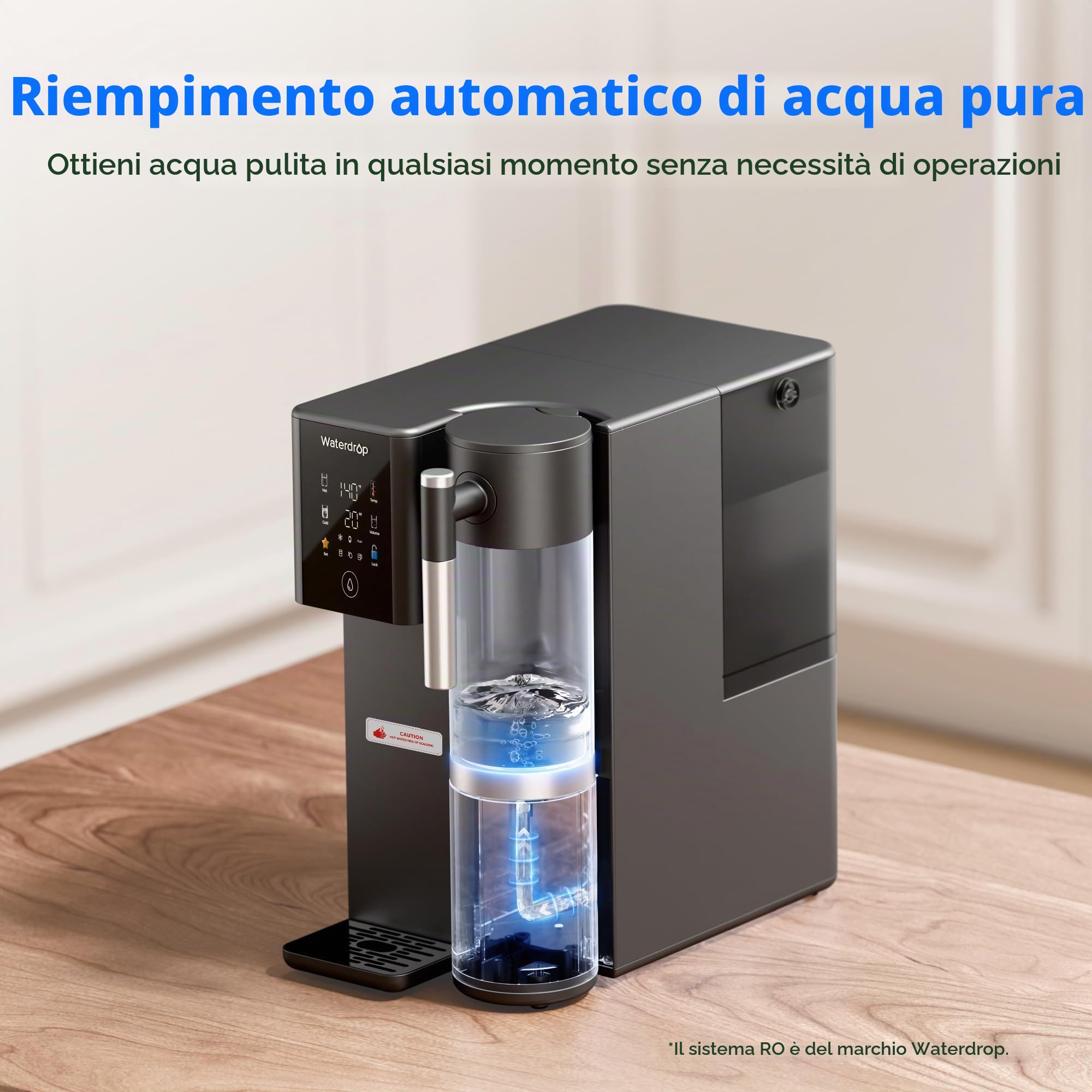Maxblue MB-PWD Serbatoio di Acqua Pura per il Sistema a Osmosi Inversa da Banco WD-A2, Serbatoio di Acqua Pura Portatile, Senza BPA, 1,1L