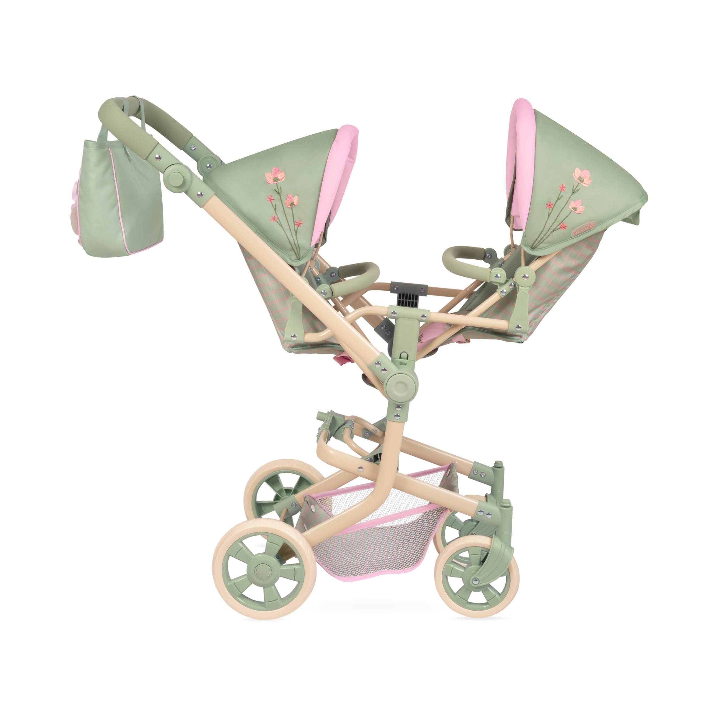 Carro de Muñecas Silla Gemelar Multiposición Plegable con Bolso Botanic DeCuevas 90868