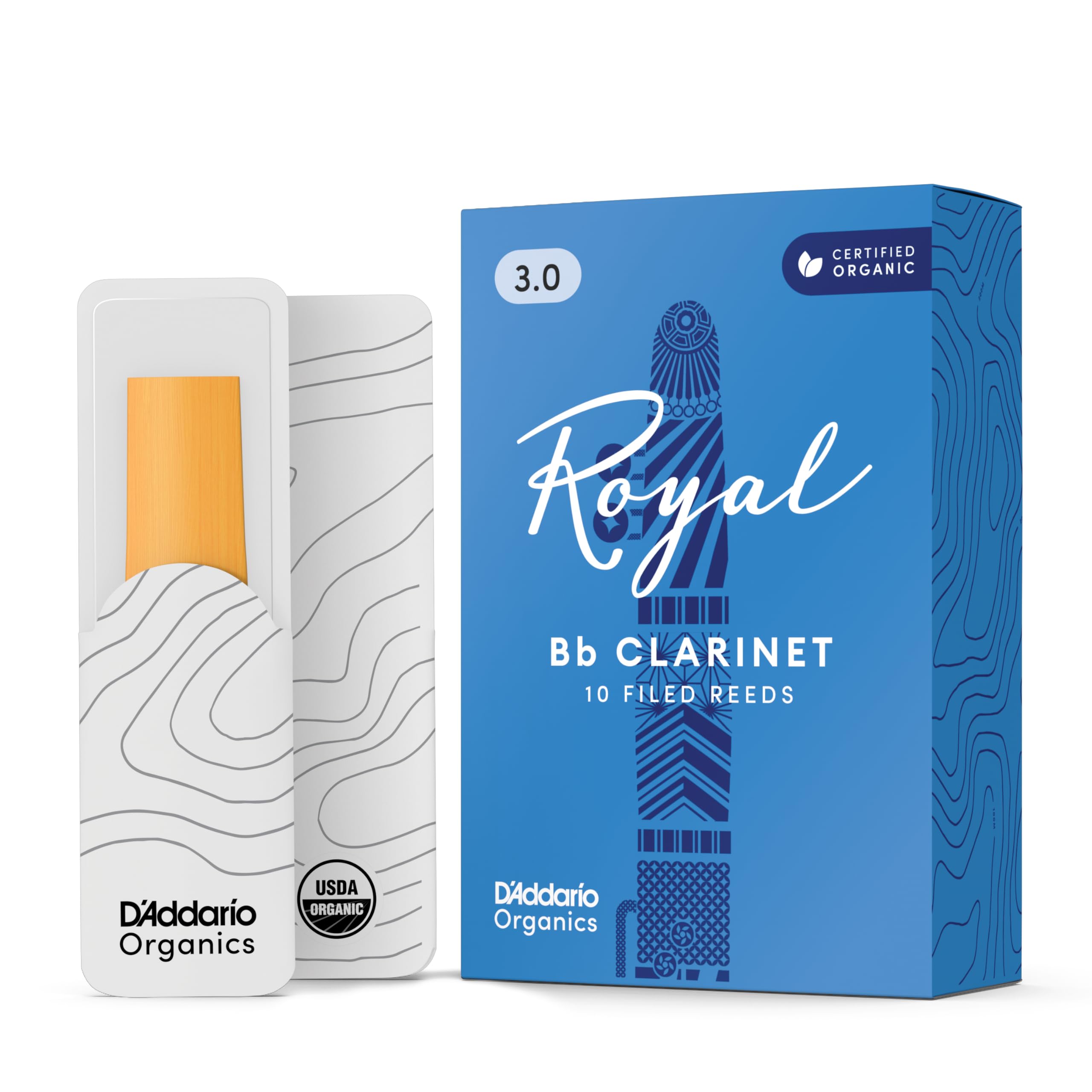 Royal by D'Addario Bb Clarinet Reeds, Strength 3, 10-pack
