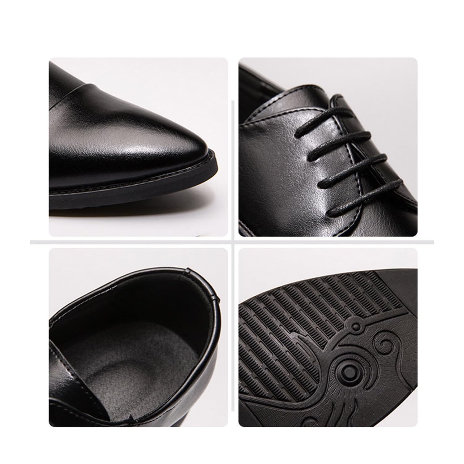 Scarpe da Uomo Eleganti Basse Stringate Derby Scarpe Oxford Classiche Scarpe da Lavoro Nero