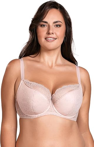 Vivisence Sujetador Semi-Acolchado con Motivo Floral para Mujeres 1045, Rosa,110