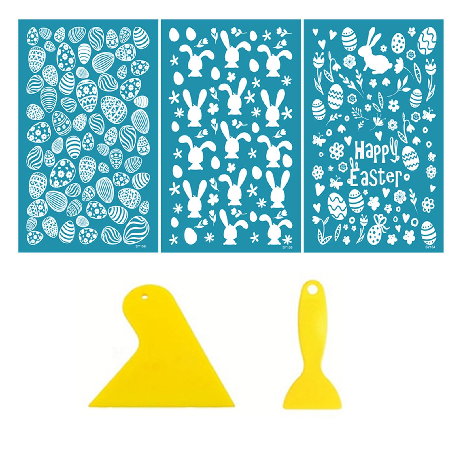 Tsophreniq Screen Stencils for Clay Easter Silkscreen Stencils Working Earrings for Printing on Easter Themed Party