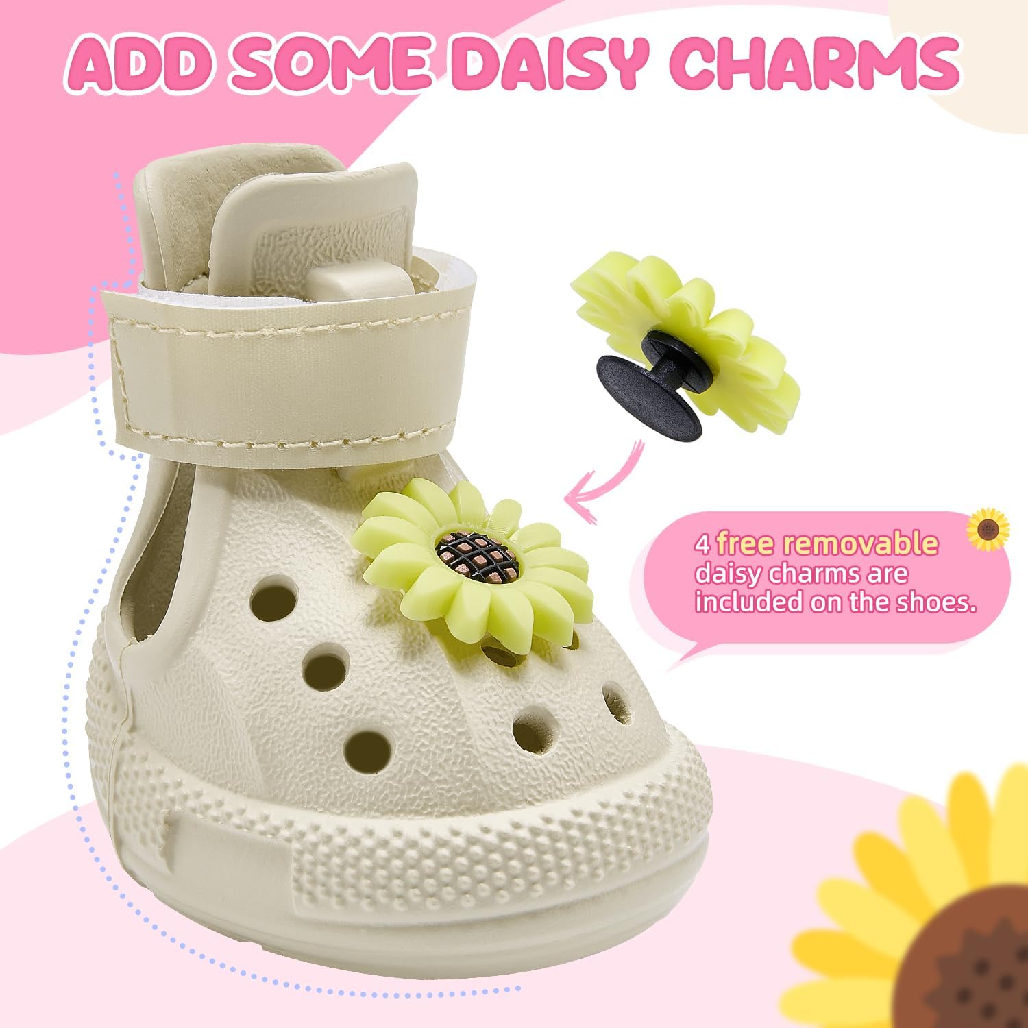 Nasjac Dog Shoes for Hot Pavement - Breathable Dog Sandals with Non Slip Soles & Reflective Straps, Easy ON & Off, Easy-Clean Summer Outdoor Pet Boots for Small Medium Large Dogs, Beige, 10