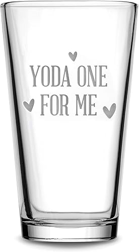 Integrity Bottles, You're The One For Me, Premium Pint Glass, Handmade, Handblown, Hand Etched Gifts, Sand Carved, 16oz
