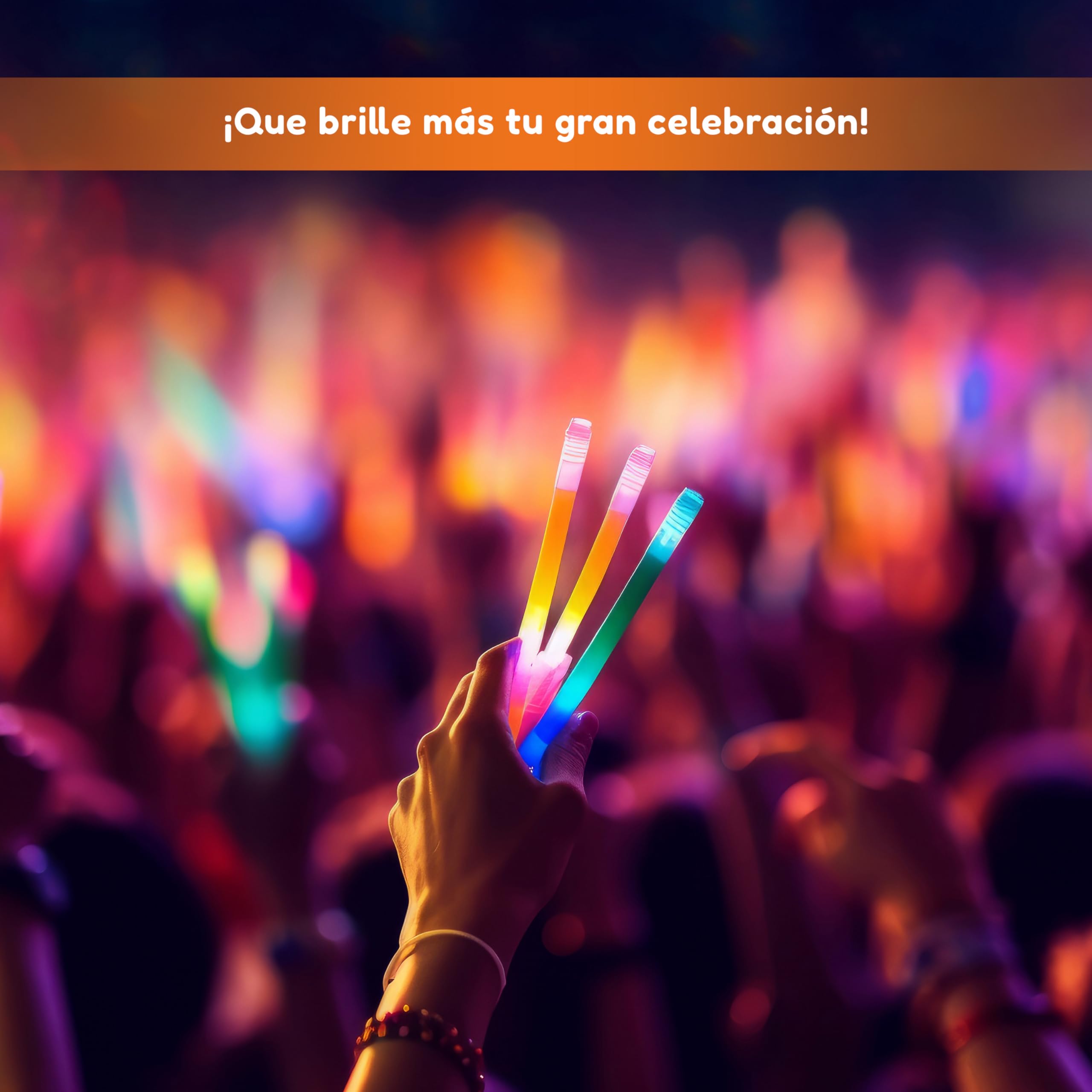 Glow Fever 8” (20.3cm) Barras Luminosas Fluorescentes - 1200 Uds Glow Sticks Bulk - Pulsera Luminosa Multicolor para Cumpleaños, Halloween y Boda - Accesorio de Fiesta