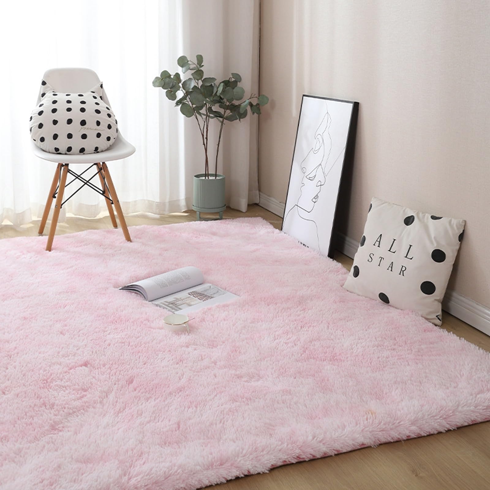 Tapis épais et moelleux pour sécuriser le sol des enfants en rose