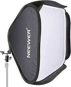 Neewer 24"x24"/60cmx60cm Professional Protable Foldable Off-Camera Flash Photography Studio, Portrait Soft Box with L-shaped bracket &amp; flash Ring, Outer Diffuser and Carrying Case