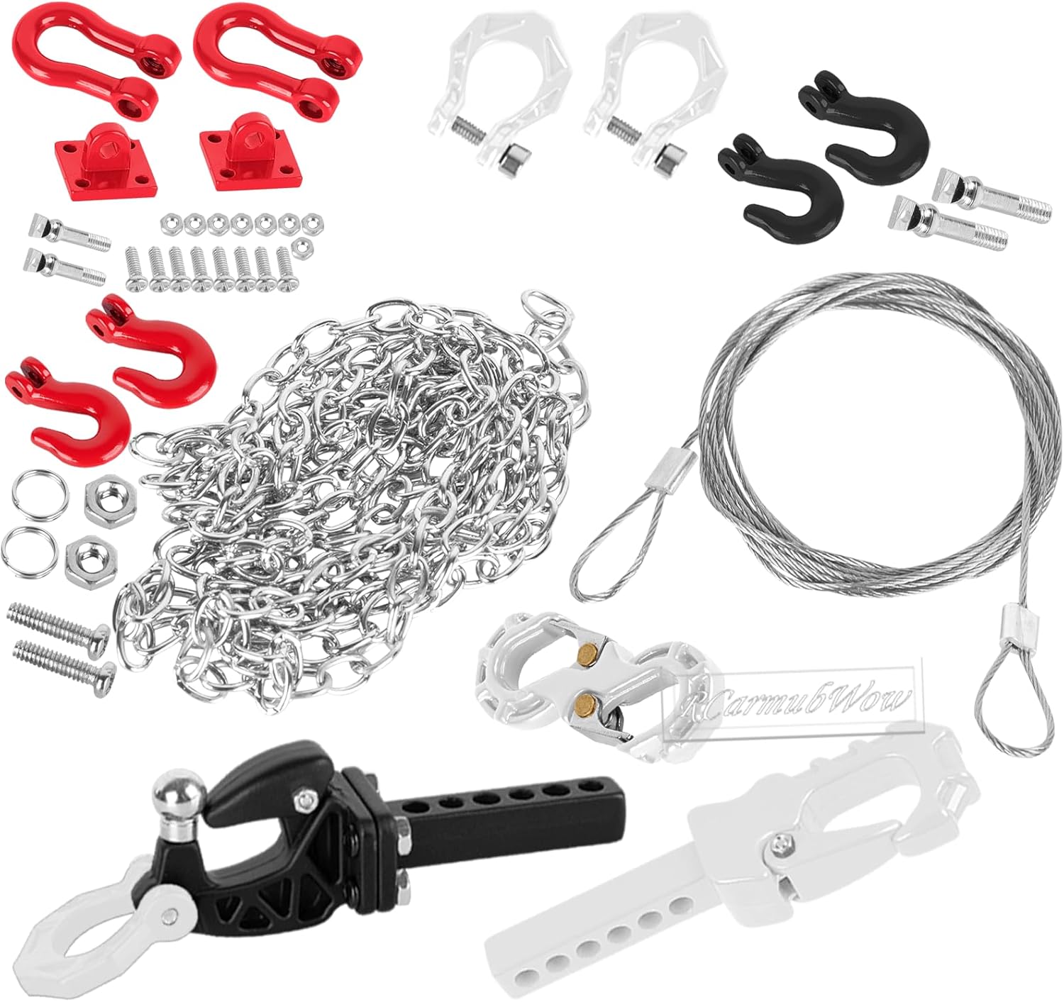 Accessories Simulation Decoration for 1/10 RC Crawler SCX10 Trx4 Trx6,Hydraulic Jack/Oil Drum/Ladder/Tow Rope/Recovery Board/Tool/Wooden Box/Antennas/Gas Cylinder/Metal Chains/Hooks,Blue