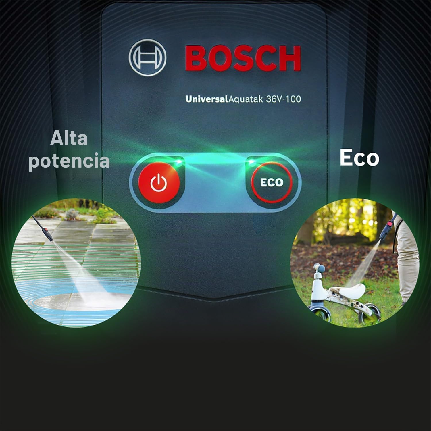 Bosch Hidrolimpiadora a batería UniversalAquatak 36V-100 sin bat./carg. | para limpiar en casa o en exteriores; sistema de 36 V; hasta 45 minutos de funcionamiento