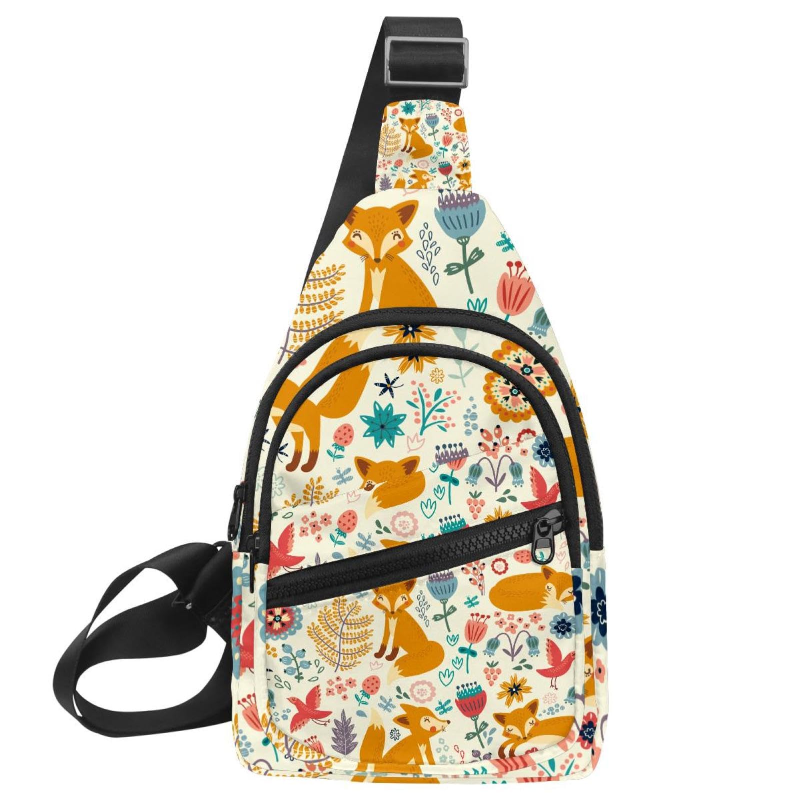 Mochila cruzada de viaje para mujer con estampado floral impermeable 7