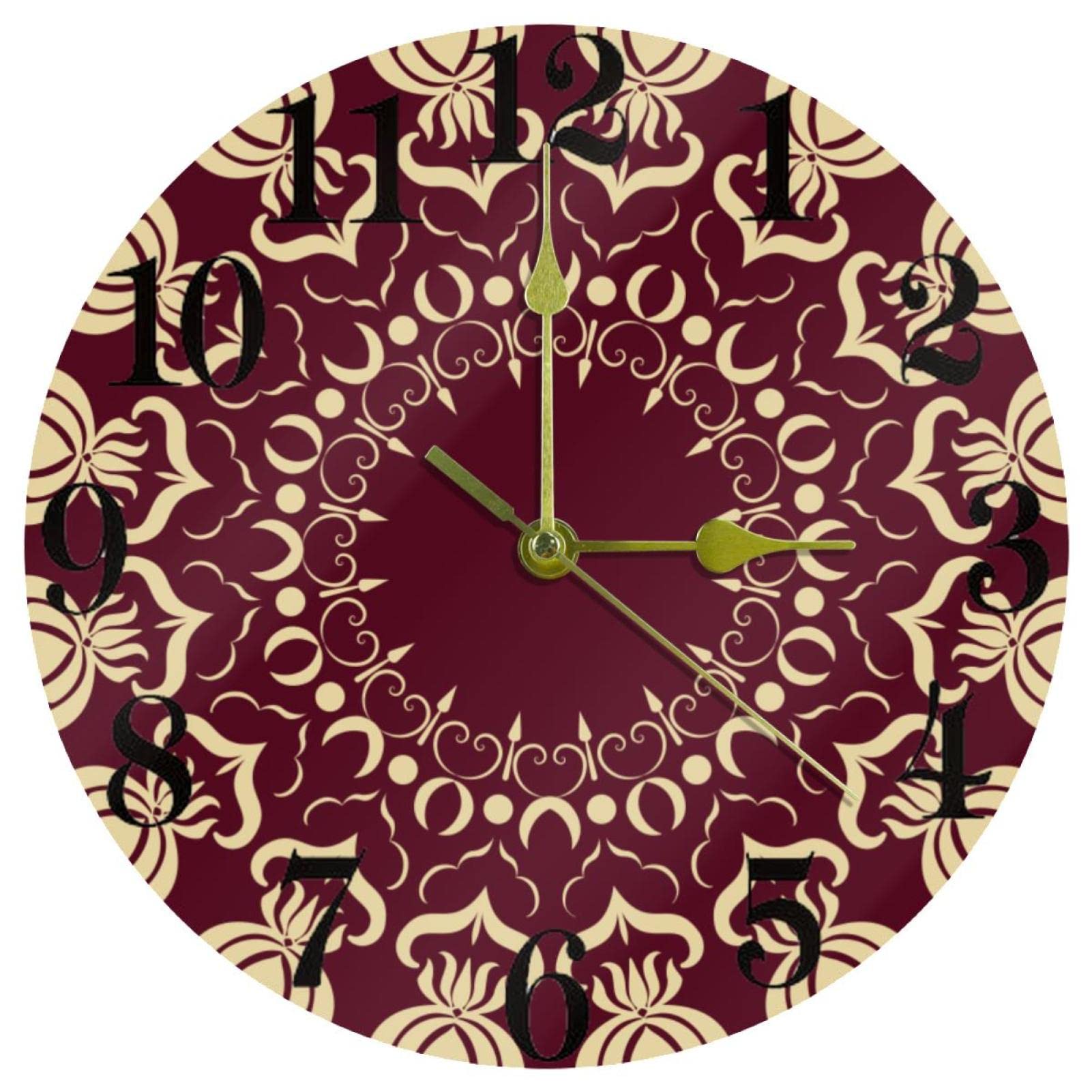Horloge murale ronde sans tic-tac à quartz de 25,4 cm pour dormir calme