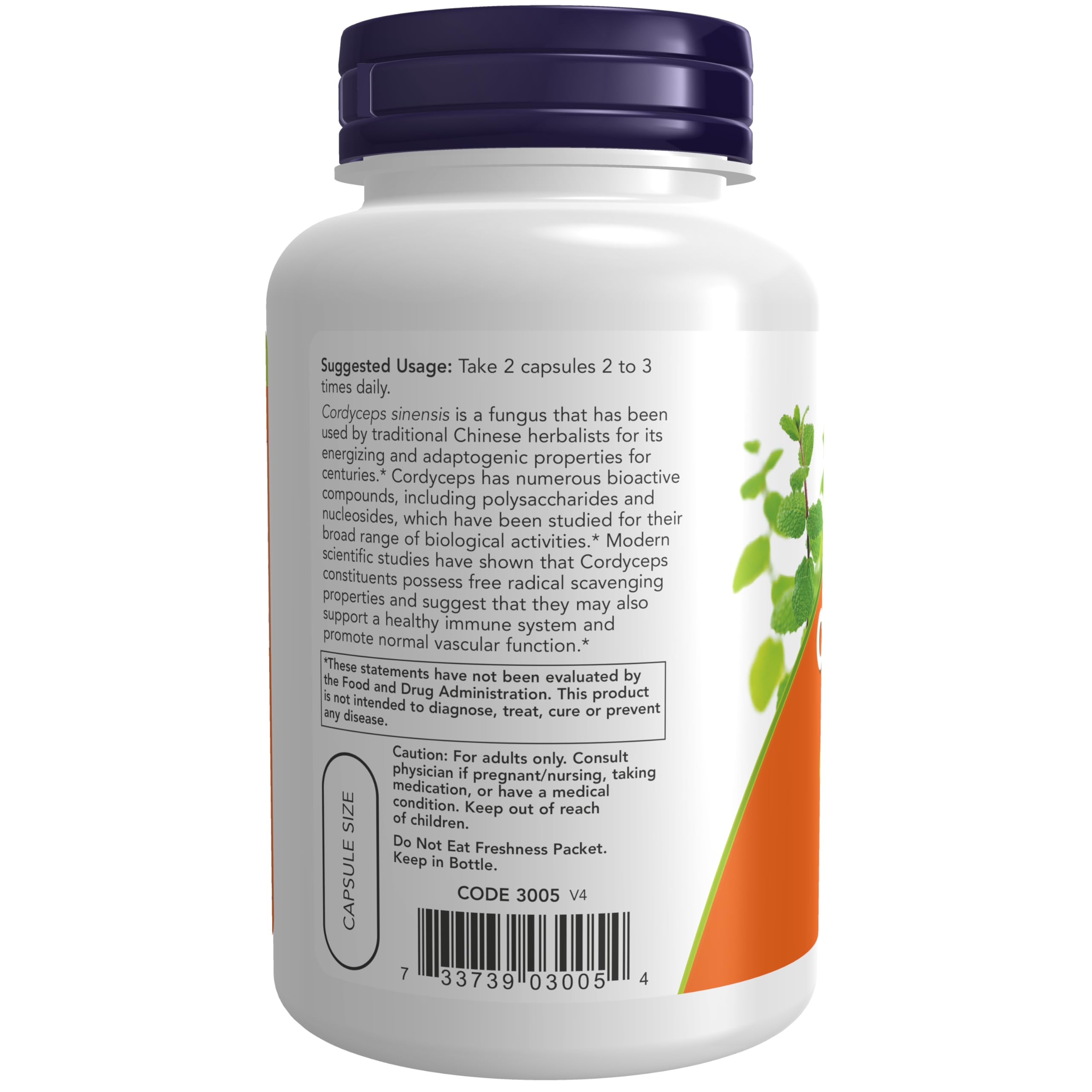 Now Foods Cordyceps 750 Mg Healthy Immune Support Capsules - 90 Veg Capsules 1