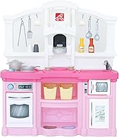 Step2 Fun with Friends Pink Kids Kitchen Playset - Interactive Indoor/Outdoor Toddler Kitchen with Lights, Sounds & 25 Accessories, 2+ Years
