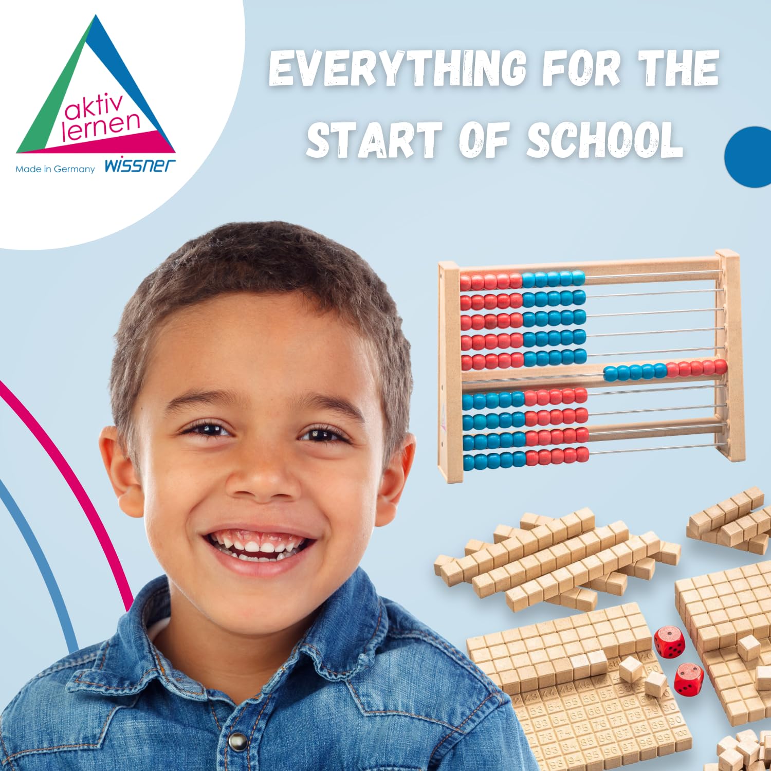 Wissner Active Learning 20 Student Abacus, Rewood/Red/White, Inclined Version - View #8