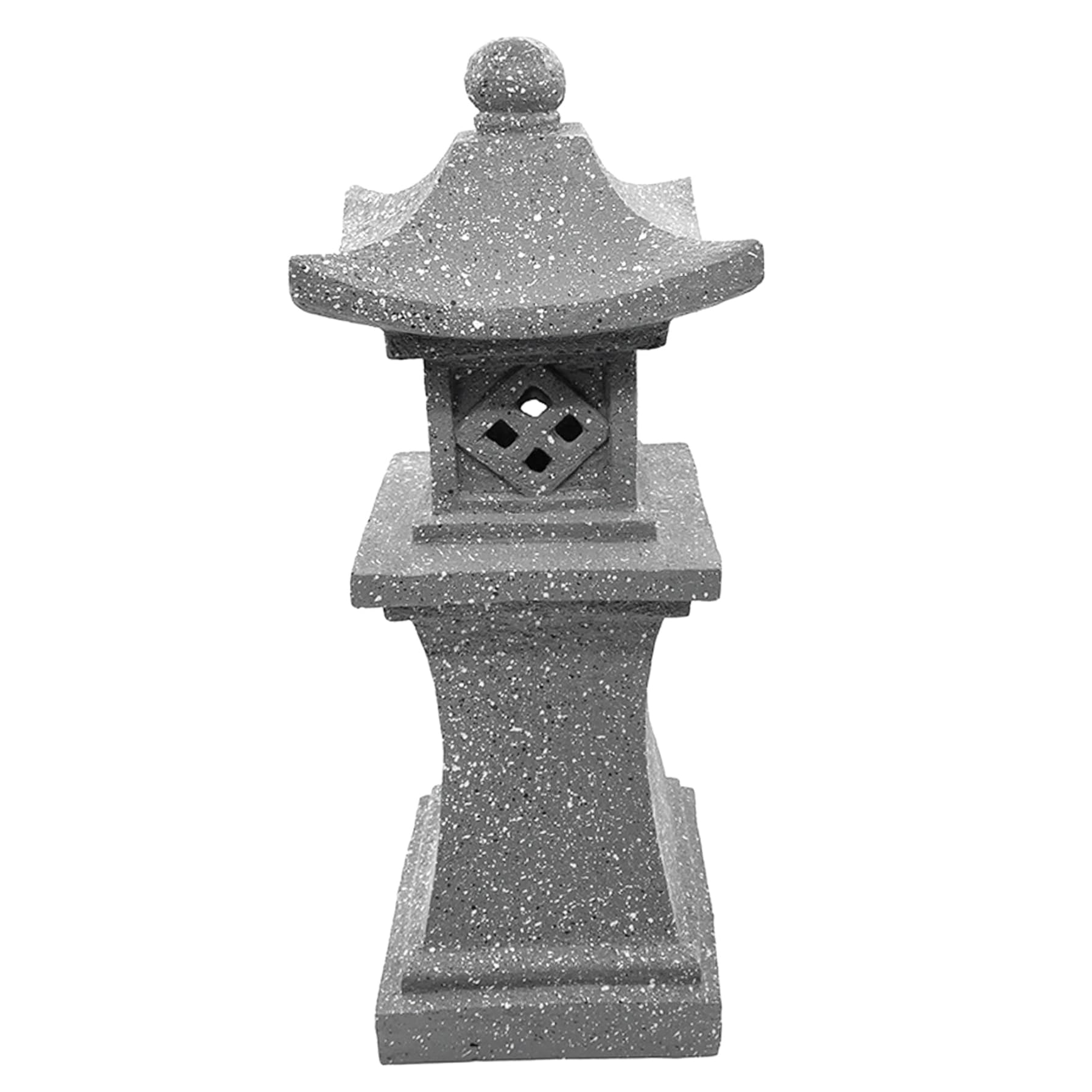CAKEEYUM Pagoda Lantern 17.3'' Solar Pagoda Waterproof Garden Statue with Solar Light Decorative Garden Light for Zen Landscape, Balcony, Patio Asian Decor Lantern, Gard