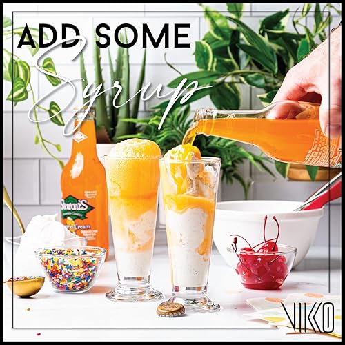 Miniatura 4 de Vikko Vasos de helado con pies, tazas de postre de batido de leche de 6.3 onzas para flotadores, batidos y helados, juego de 6