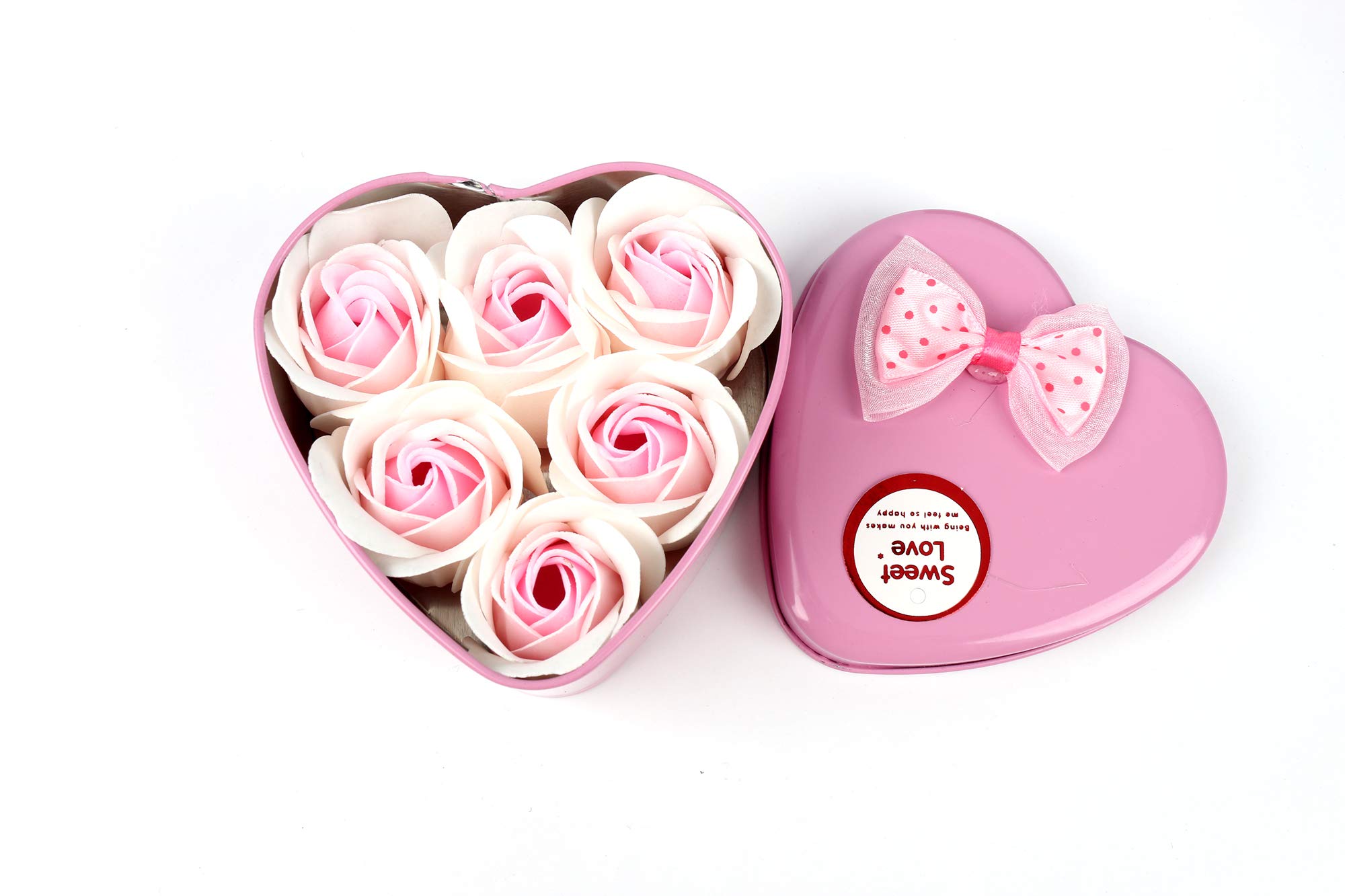 6pcs Soap Rose Flower Artificial Flower Valentine's Day Lovers Gift Wedding Party Decorate Mother's Day Gift Pink