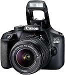 Canon EOS 4000D / Rebel T100 DSLR Camera with 18-55mm Lens, 64GB Memory Card, Case, Card Reader, Flex Tripod, Hand Strap, Cap Keeper, Memory Wallet, Cleaning Kit (Renewed)