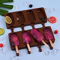 Vista 4 de WMKGG Juego de Moldes de Silicona para Paletas, 2 PCS Moldes para Helado con 50 Palitos de Madera para Cake Pop, Ice Pop, Cakesicles