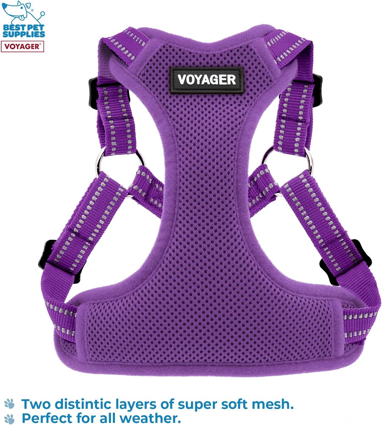 Best Pet Supplies Voyager Adjustable Dog Harness with Reflective Stripes for Walking Jogging - Image 3