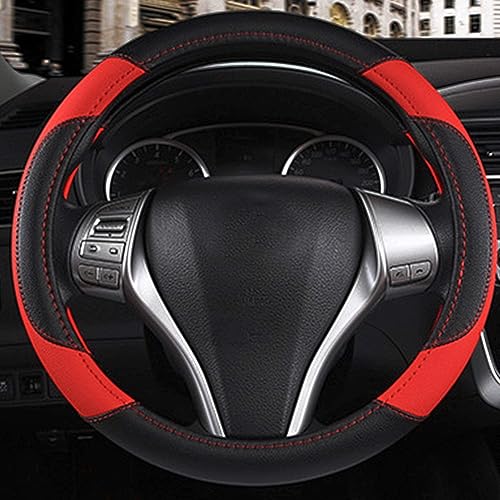 Miniatura 48 de Funda de cuero para volante de auto, protector antideslizante para volante de auto de cuero de microfibra transpirable, ajuste universal para la Gris