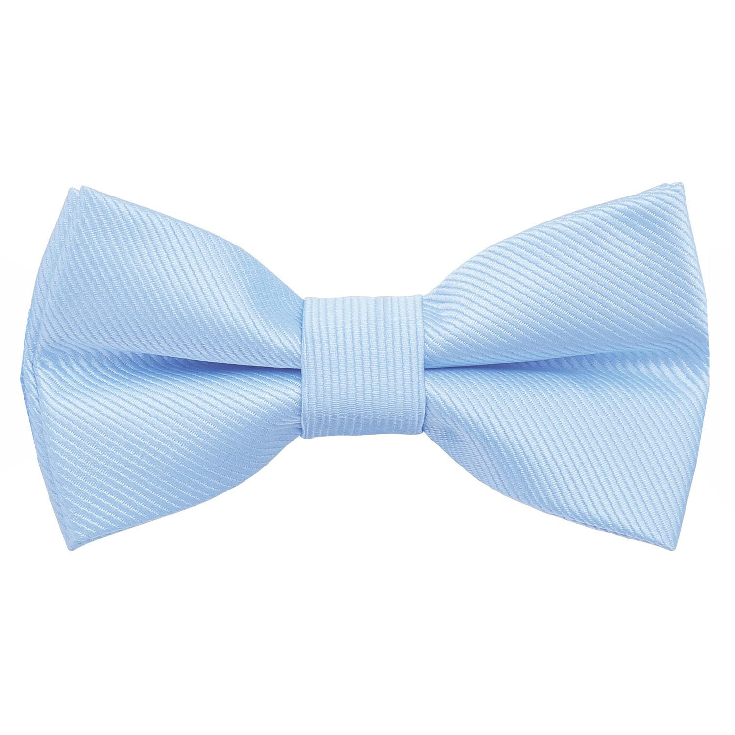 DQT Boys Plain Twill Pre-Tied Bow Tie – Wedding, Pageboy & Formal Adjustable Bowtie - Ice Blue