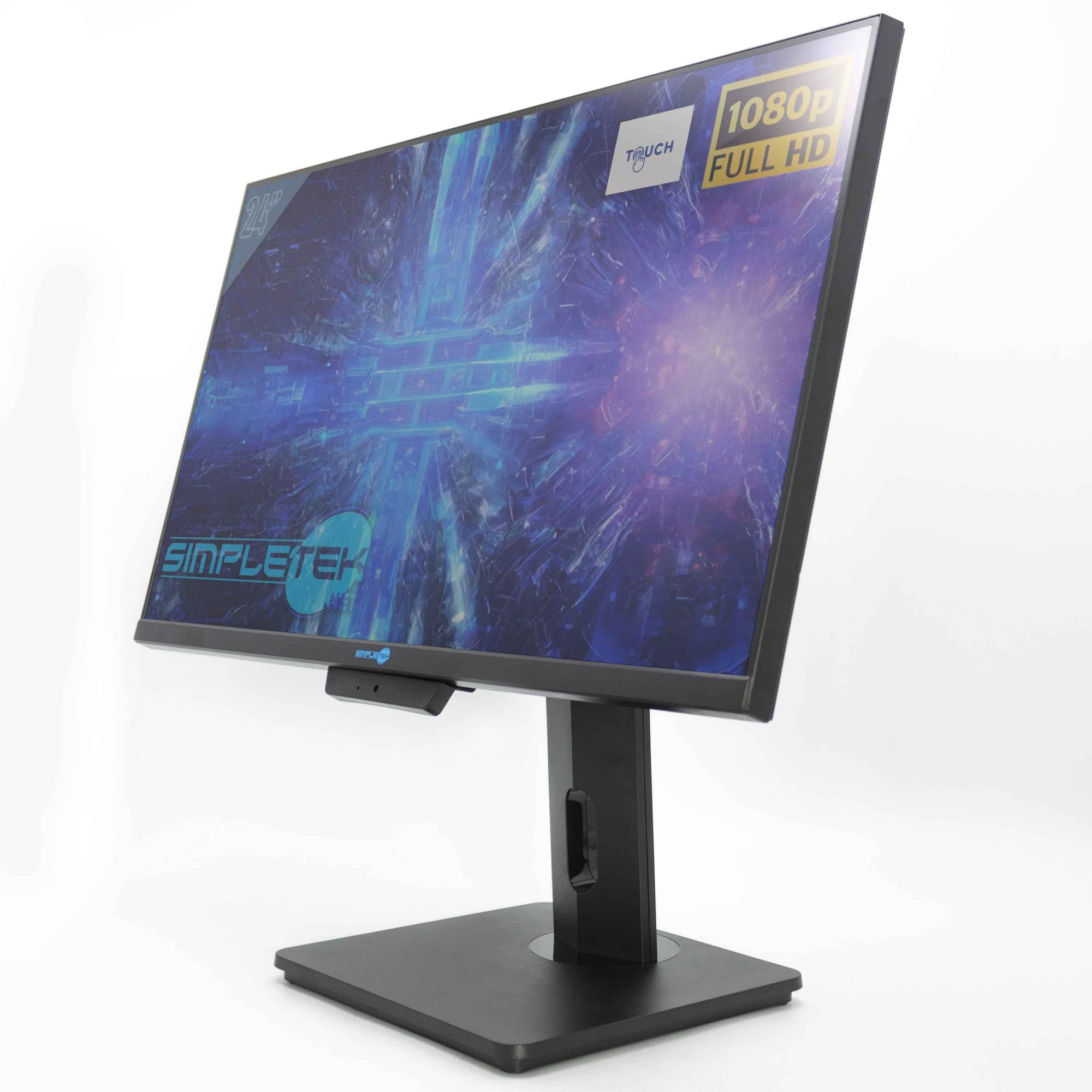 SIMPLETEK - Monitor táctil con webcam integrada Full HD de 24 pulgadas | HDMI, VGA | Altavoces integrados | VESA 100x100 mm