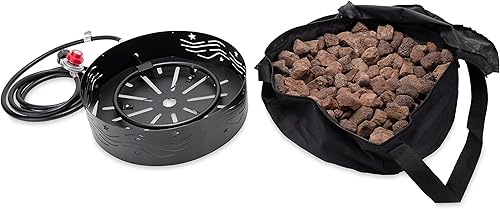 Miniatura 6 de Camco Fogata de propano portátil | Cuenta con manguera de 8 pies y regulador ajustable | Ideal para campamentos con restricciones de fuego | (58047)