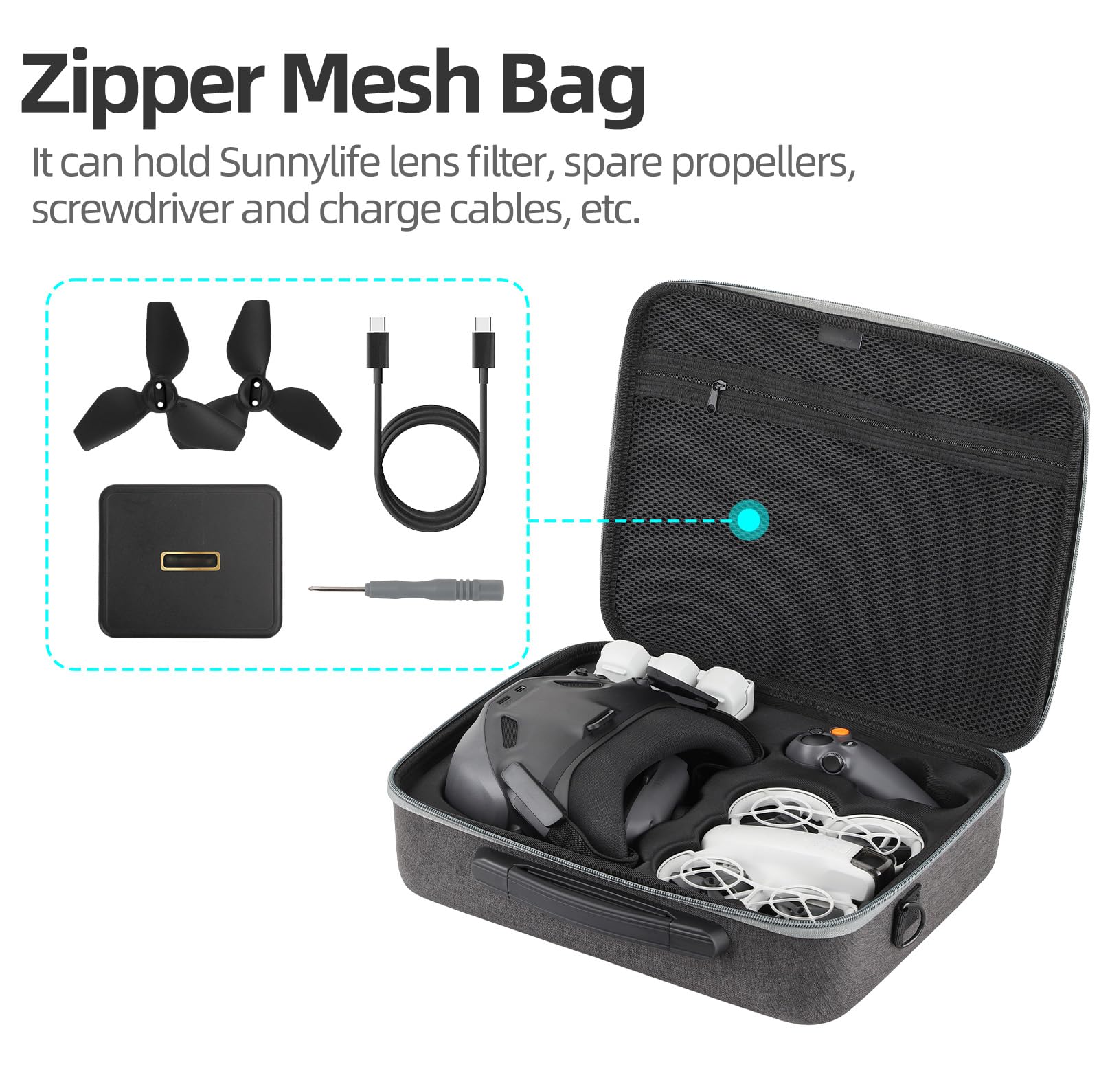 Borsa portatile per DJI Neo Motion Fly More Combo Custodia per Goggles N3 Borsa da viaggio Anti Graffio Borsa Drone Accessori Valigia