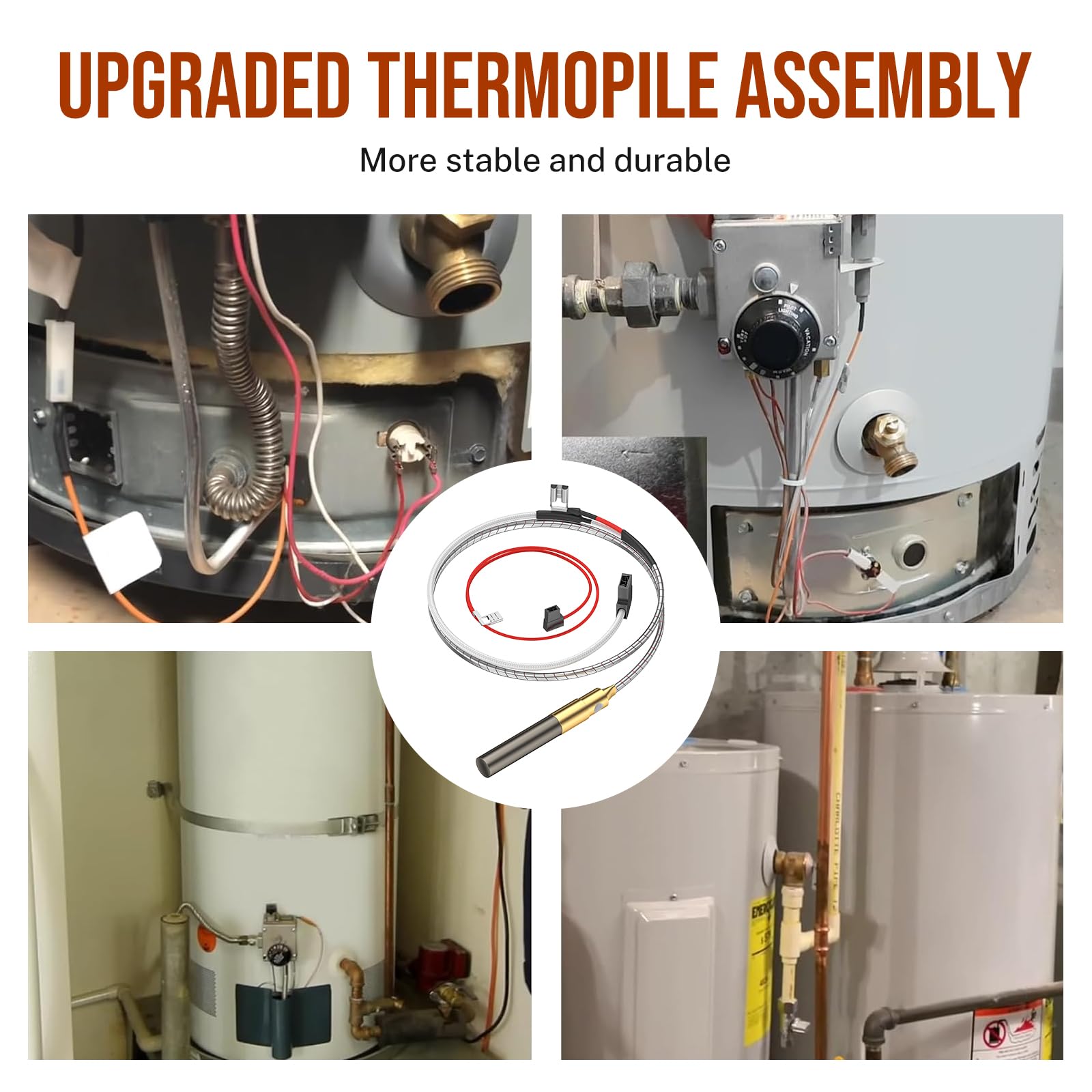 Upgrade 100112328 21 Thermopile Assembly for Gas Water Heater, 750 Millivolt Th Upgrade 100112328 21 Thermopile Assembly for Gas Water Heater, 750 Millivolt Th