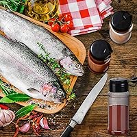 Vista 3 de ALOEU 50 tarros de plástico para especias con tapas de coctelera, recipientes de especias, botellas de especias de plástico, tarros de condimentos