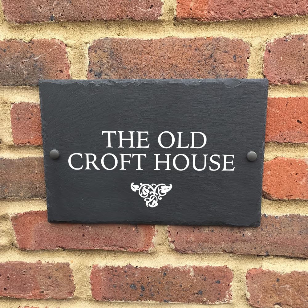 Bespoke Slate House Signs, Handmade Custom Door Number Wall Plaque with Rustic Black Farmhouse Design - Image 2