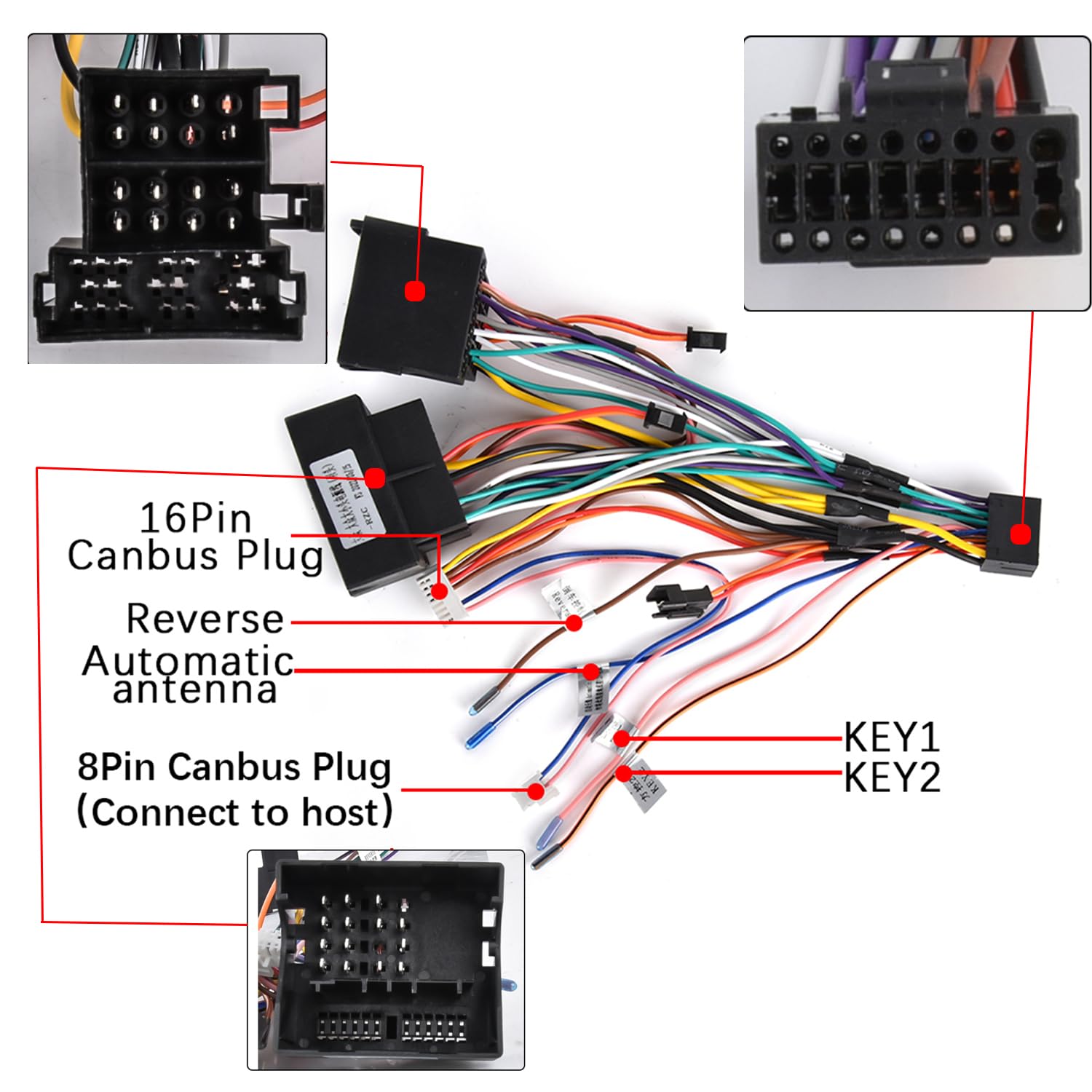 Hodozzy ISO Adapterkable 36 Pin 40 Pin mit Canbus für VW Skoda Seat Golf 5 6 Polo Passat Altea Touran Tiguan Autoradio ISO Stecker für Android Autoradio mit Lenkradsteuerung und Rückwärtssteuerleitung