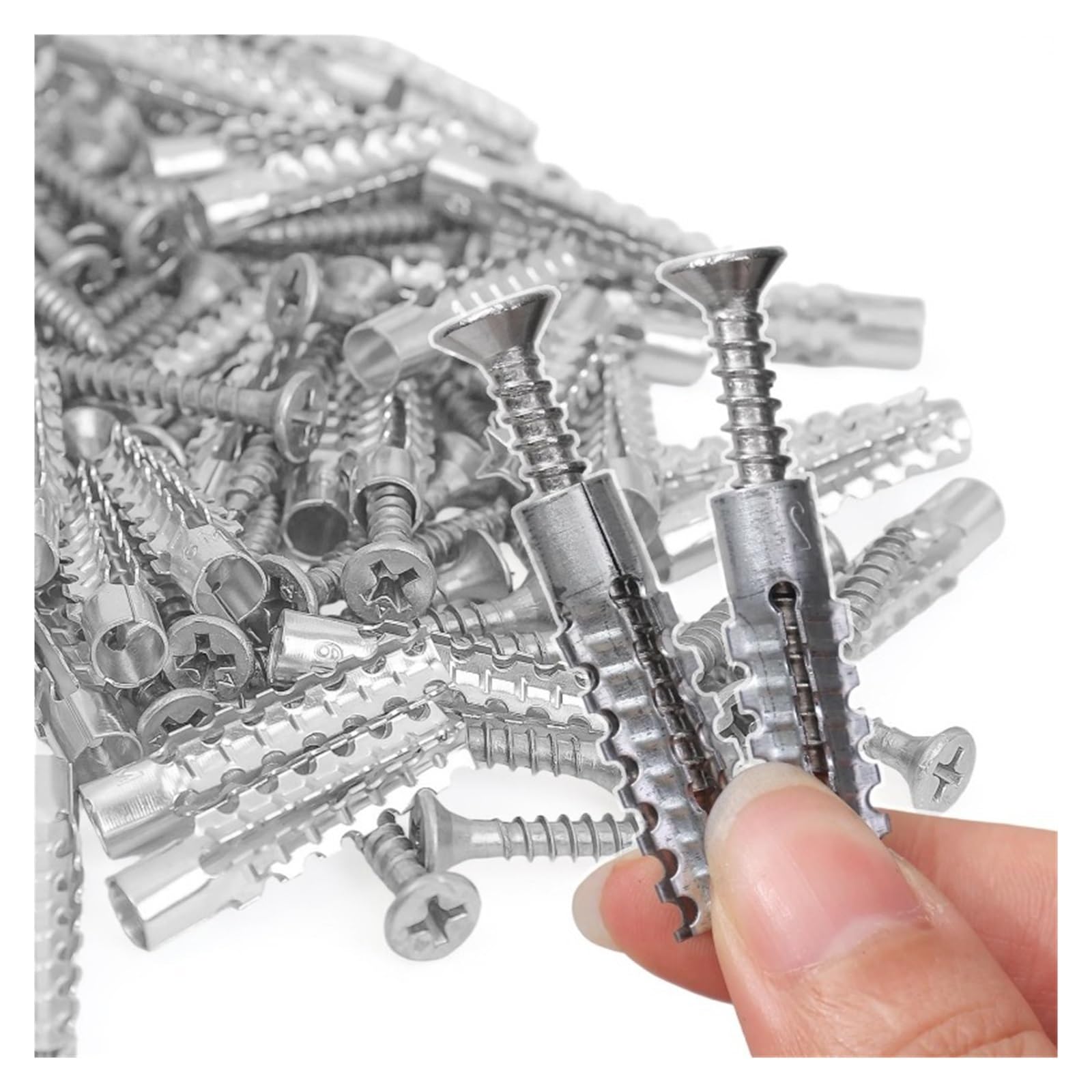Kit De Anclajes Pared Autorroscantes Tubo Expansión Dentado Acero(80set)