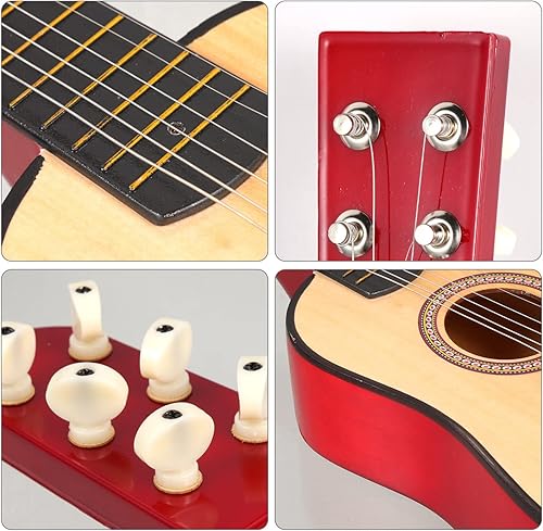 Miniatura 7 de Kisangel 1 guitarra acústica de 23 pulgadas para principiantes, instrumentos musicales de madera para niños, niñas, niños principiantes (color