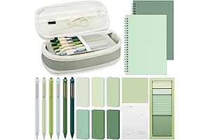 16 Pcs Aesthetic Green School Stationery Set: Express Your Style with Cute School Supplies