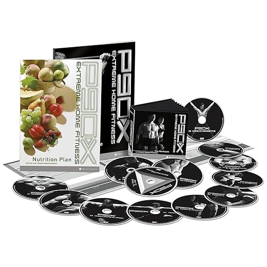 P90X DVD Workout Base Kit, Home Gym Bodyweight Exercise Program, No Workout Equipment Needed, Nutrition Guide Included, 12 Fitness DVDs