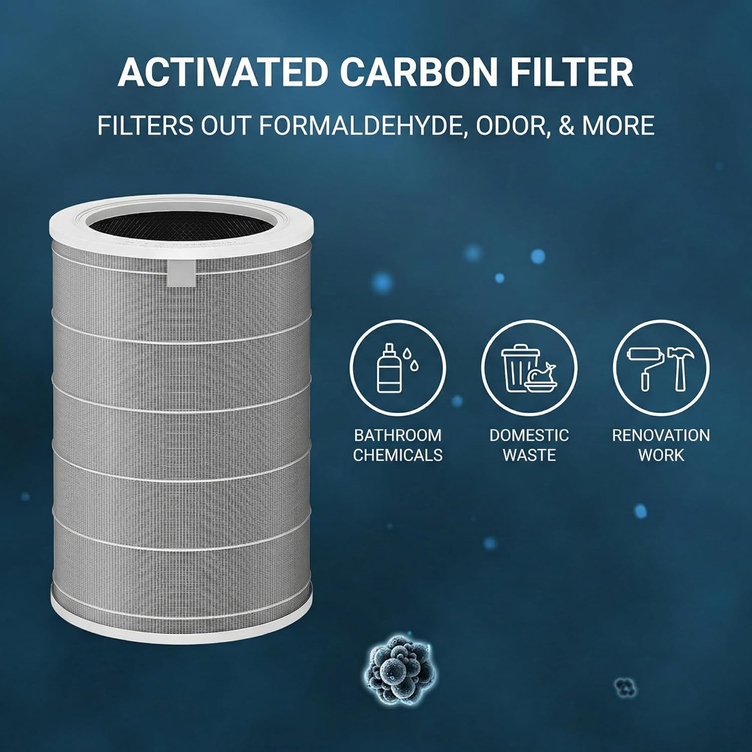 ZELKEY HEPA Filter Compatible with Xiaomi Mi Air Purifier 1/2/3/2H/2S/3H/3C | Activated Carbon Replacement Filter with RFID | Removes PM2.5, Dust, Smoke, Odour & Allergens 2