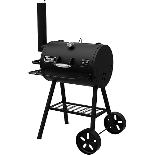 Dyna-Glo Signature Series DGSS443CB-D Heavy-Duty Compact Barrel Charcoal Grill, Black powder coat