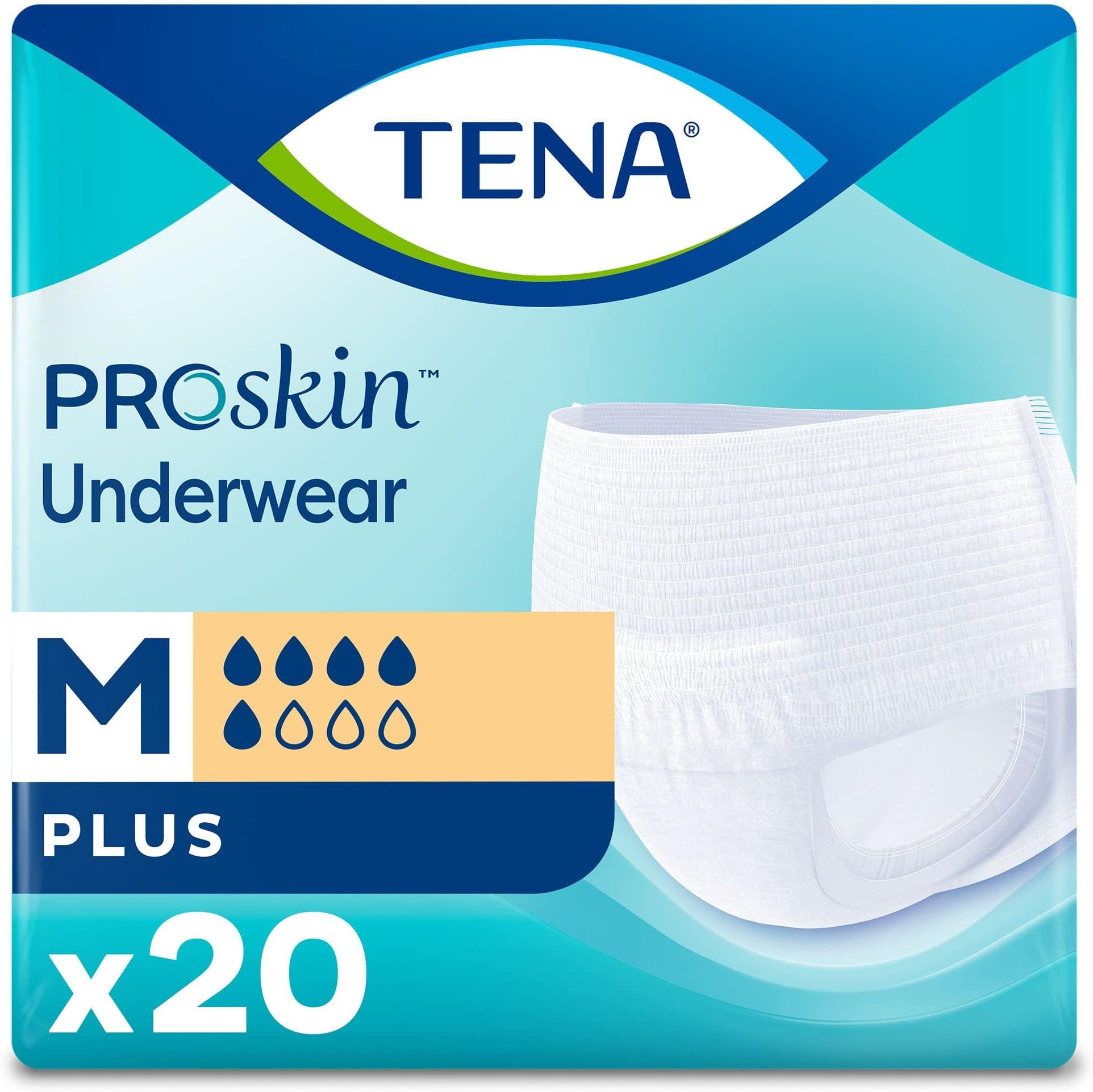 ProSkin Plus Disposable Underwear Pull On with Tear Away Seams Medium, 72632, 20 Ct
