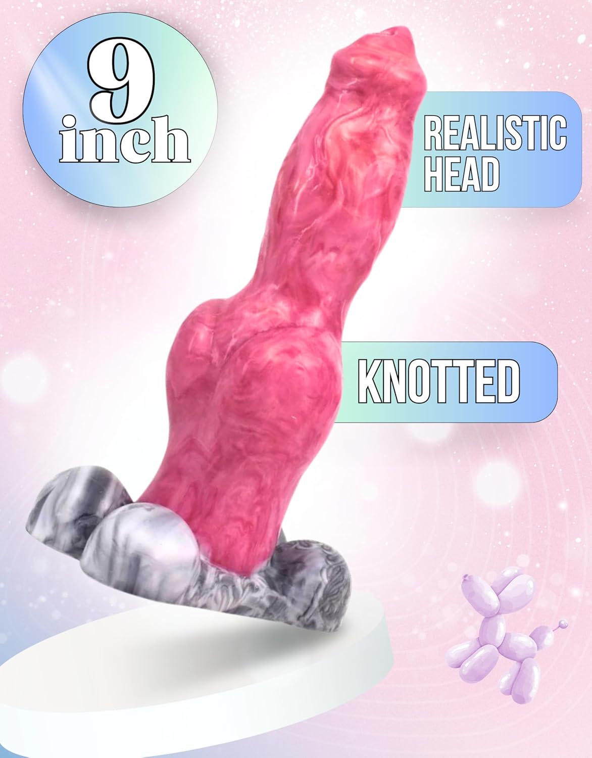 9 Inch Knotted Dildo, Dog Knot, Canine k9 Dildo | Massive Dildo Thick, Monster Dragon Dildos, Fantasy, Werewolf, Big, Extra Large, Huge, Giant, Wide, Animal Dildo | Extreme Realistic Dog Dildo