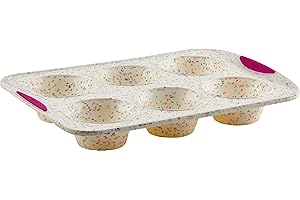 Trudeau Structure White Confetti Silicone Jumbo Muffin Pan