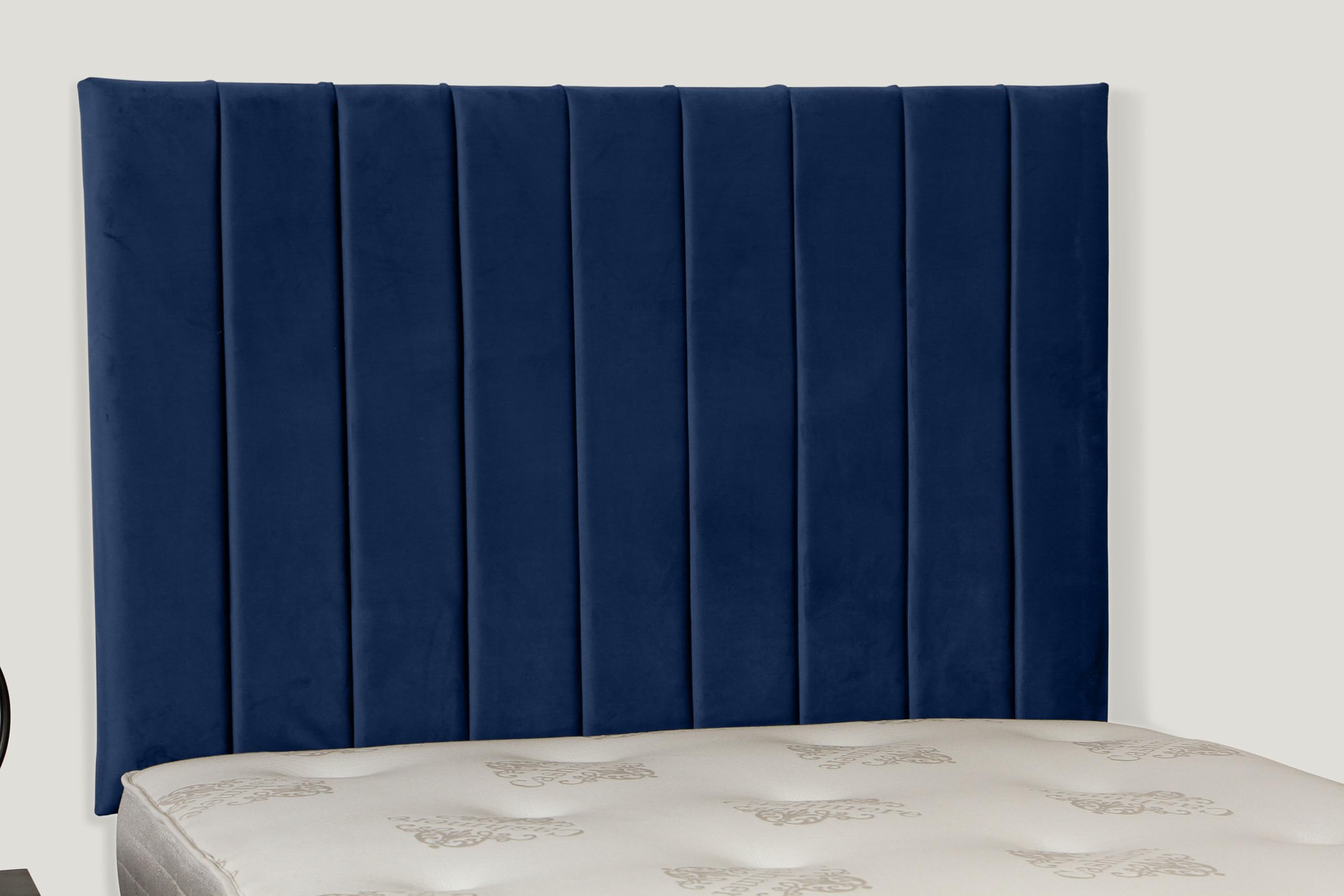 36 INCH HEIGHT PORTLAND HEADBOARD IN PLUSH VELVET FABRIC (Blue, Super King)