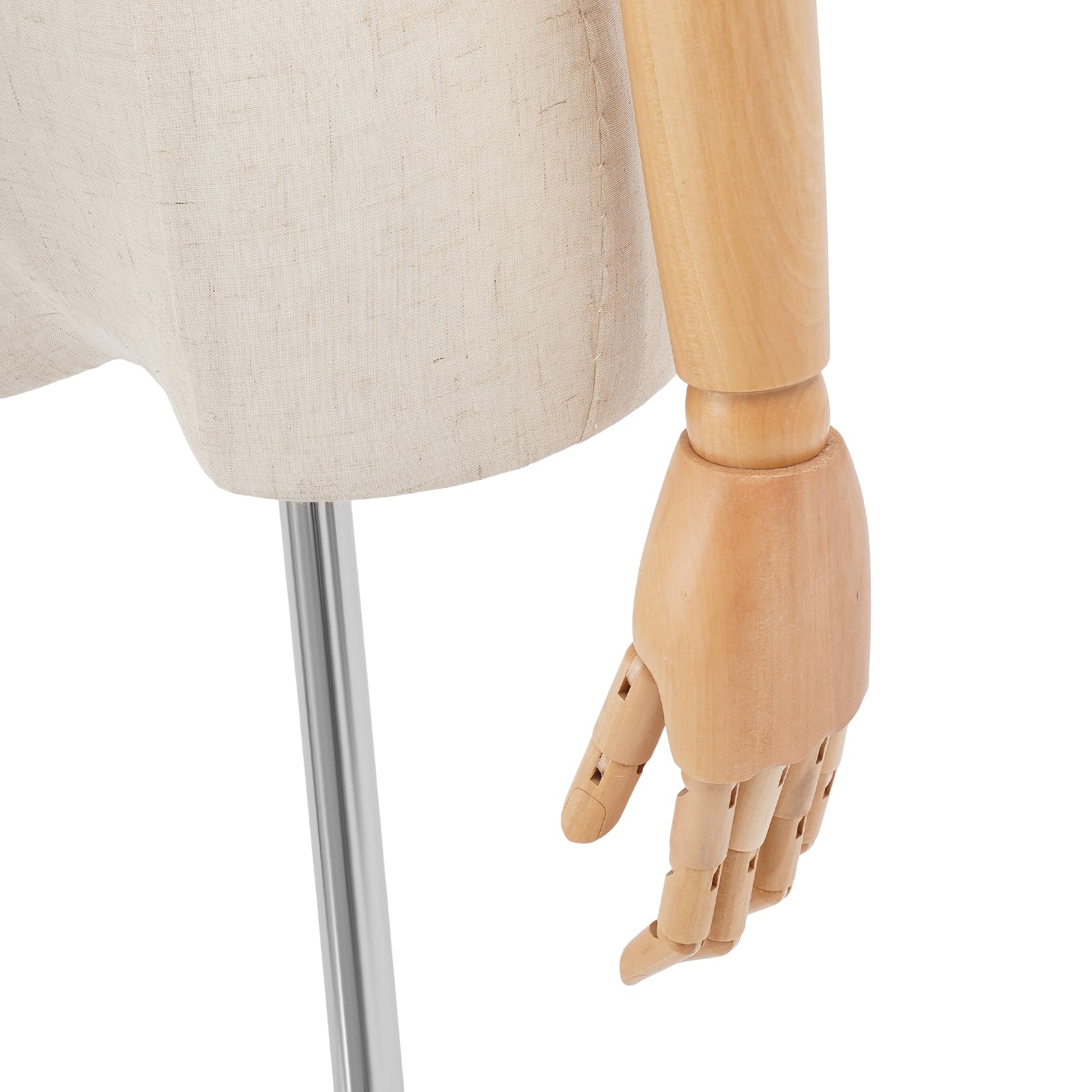 Manichino femminile, manichino da sarta, altezza regolabile 157 – 215 cm, manichino da donna con braccia flessibili in legno, manichino per abiti e gioielli