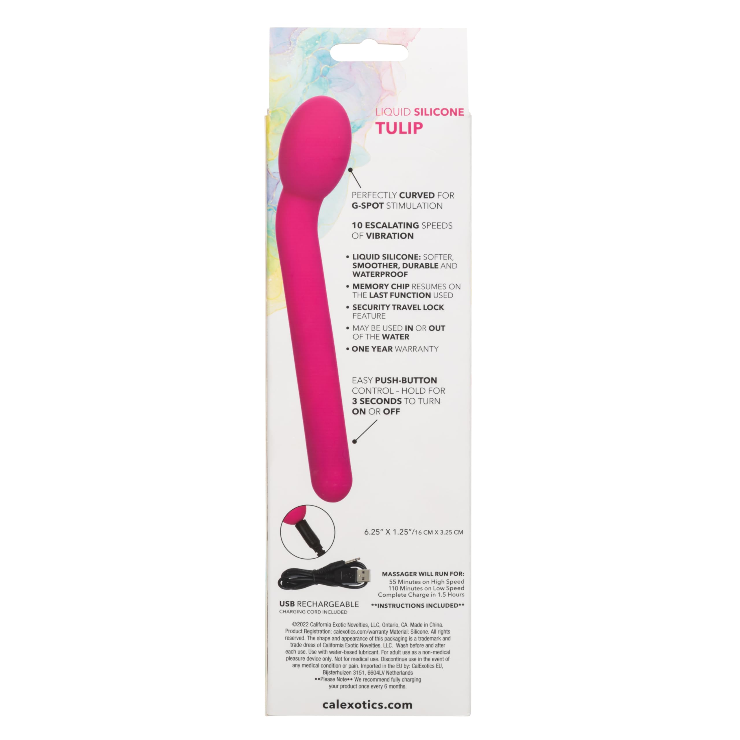 CalExotics Bliss™ Liquid Silicone Tulip – Rechargeable G Wand Massager Sex Toy for Women - Pink