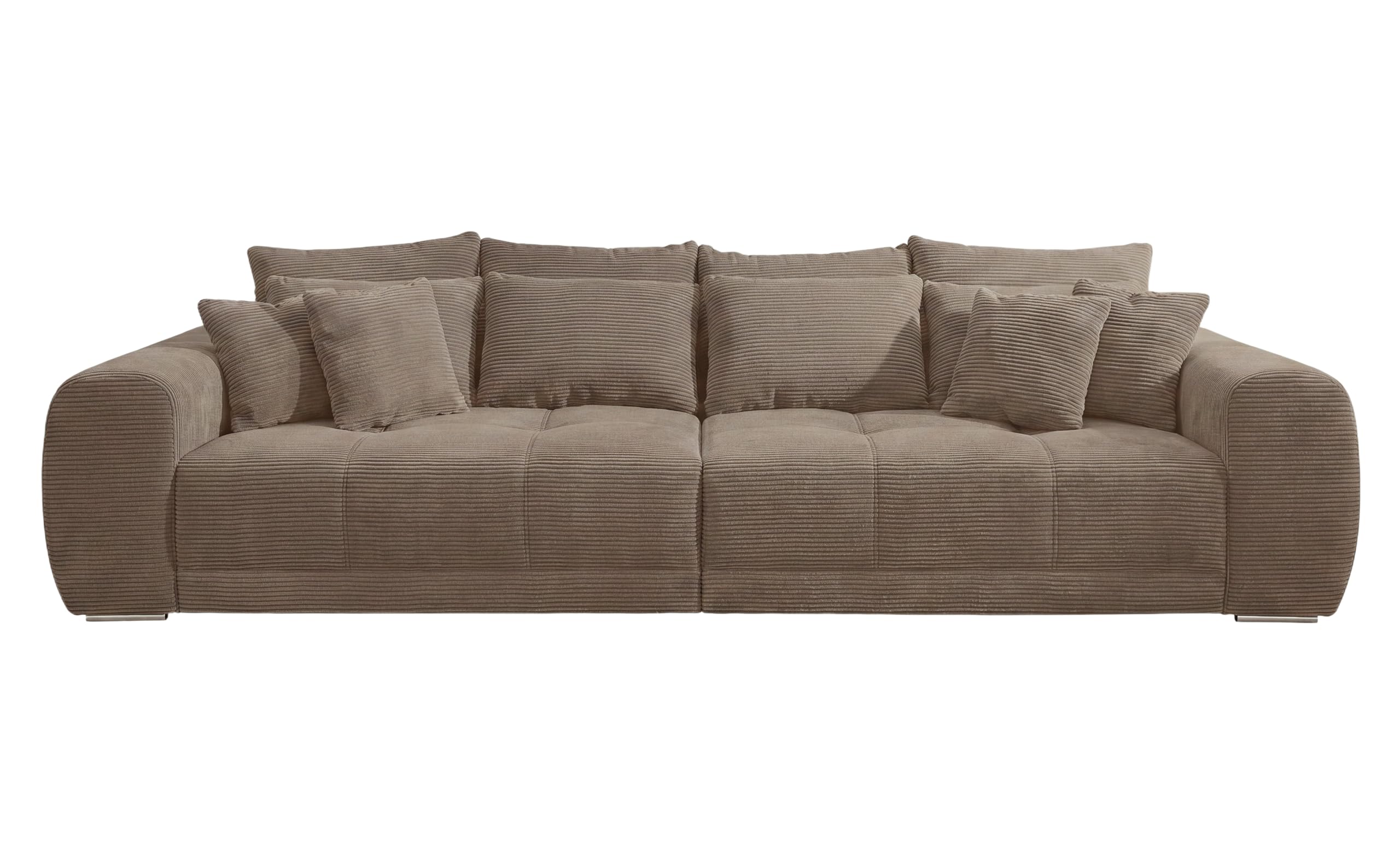 luma-Home 15174/ Big-Sofa XXL Lounge Couch, Cord-Bezug Braun Taupe