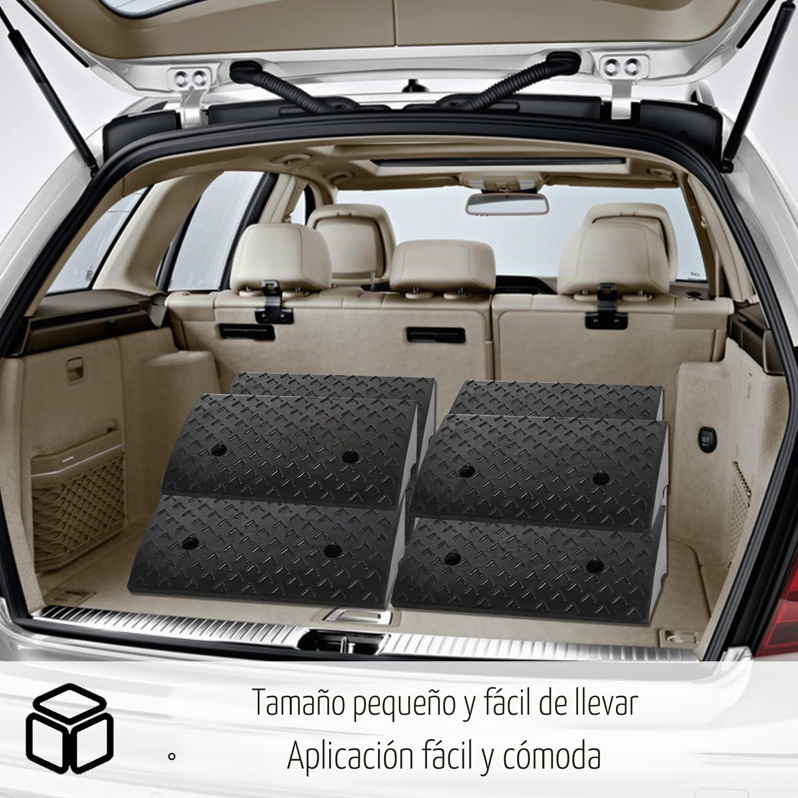 NAIZY Rampa de goma para bordillos, 2 unidades, 10 cm de alto, portátil, antideslizante, para coche, silla de ruedas