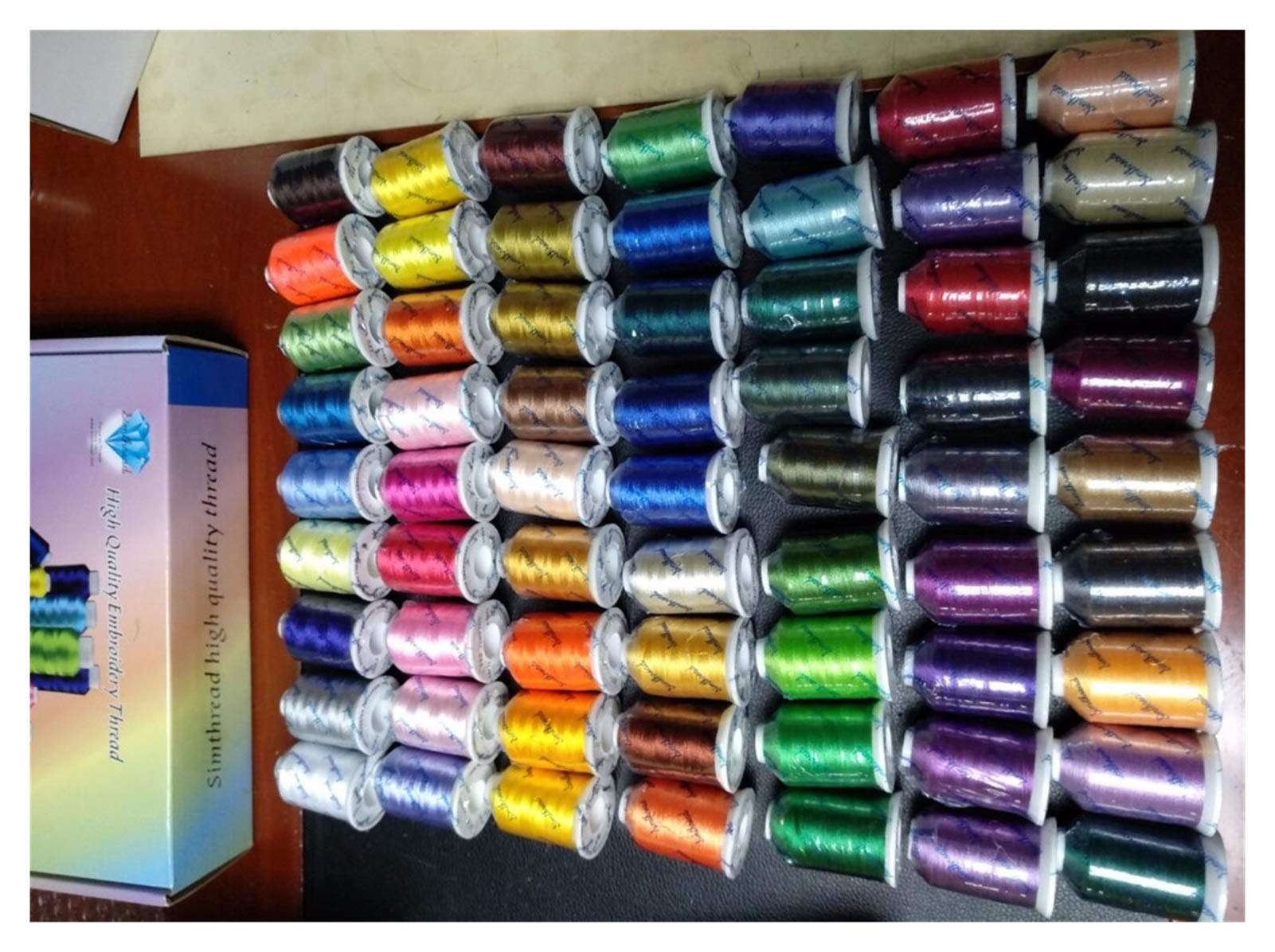 Hilo de Punto de Cruz de Color，Hilo de Bordar， 6 o 10 Conos del Mismo, Colores Brother o Hilo de máquina de Bordar de poliéster, Cono de 1000 Metros(10 Cones)