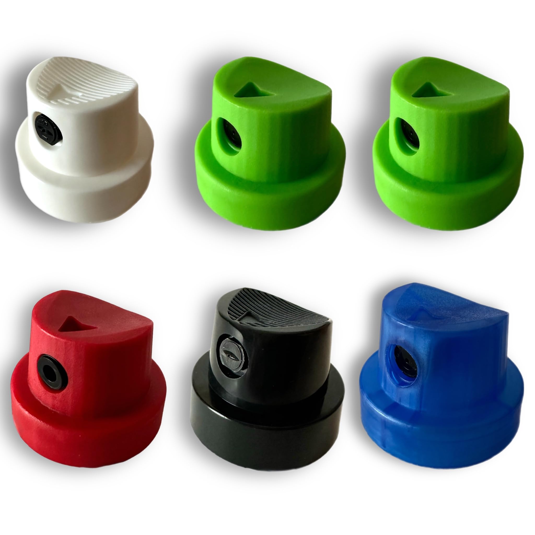 6pc (1 pk) Replacement Female Spray Paint Caps Variety Pack Aerosol Spray Can Cap Tips Nozzles DIY Home Improvement Projects Pro Tagger Artists Art Street Art Tips - Made in USA